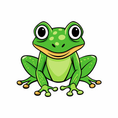 frog cartoon on white background