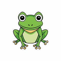 frog cartoon on white background