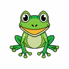 frog cartoon on white background