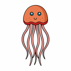 cartoon jellyfish vector illustration