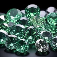 Fototapeta premium Sparkling Green Emerald Gems