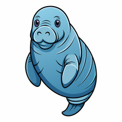 manatee cartoon vector