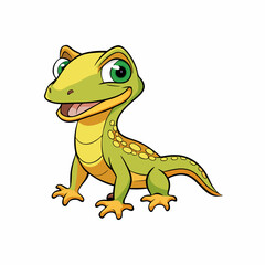 monitor lizard isolated on white