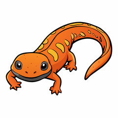 newt on a white background
