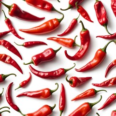 Red Chili Peppers Seamless Pattern