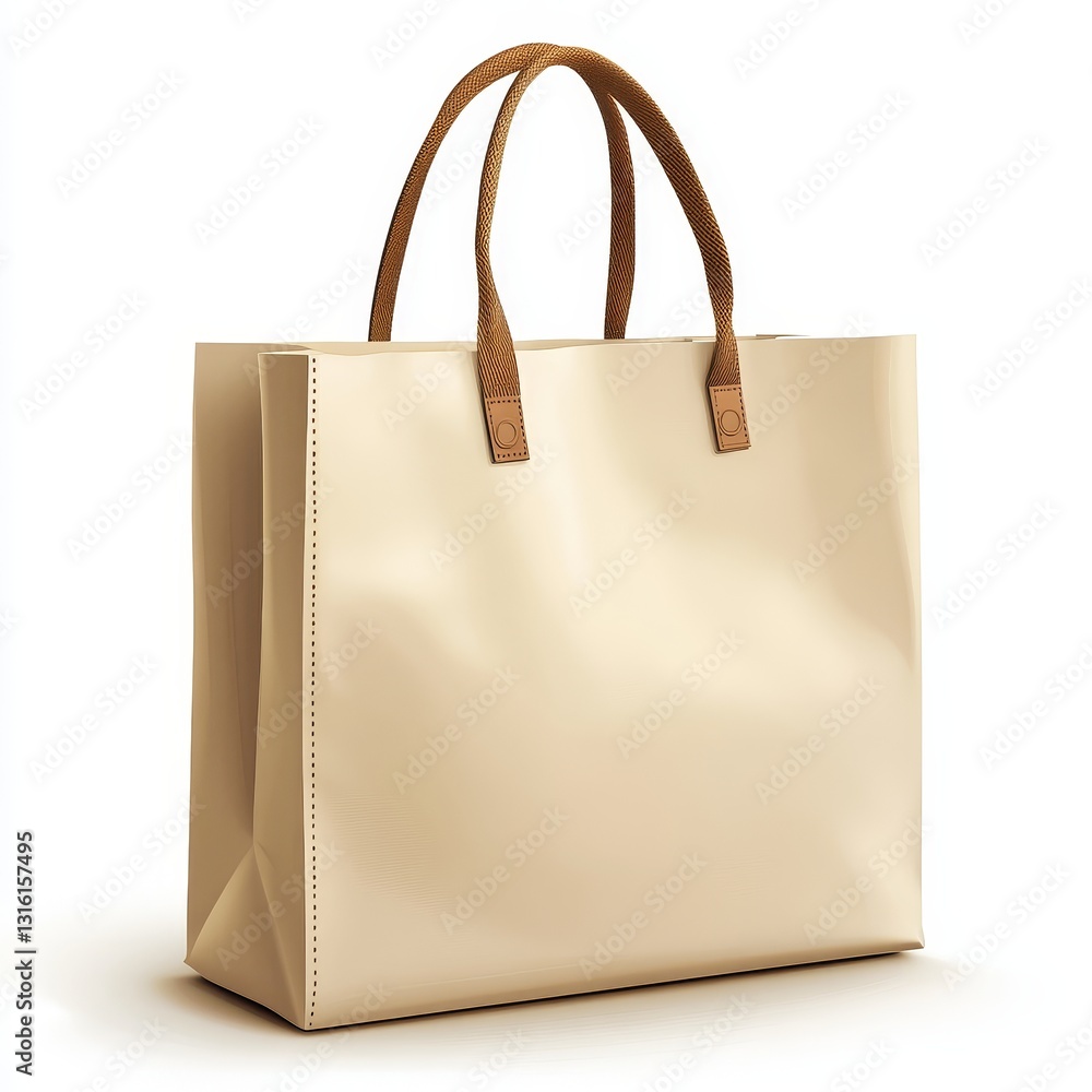 Poster a simple black shopping bag with linear design and handles is set against a white background