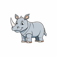 rhino cartoon isolated on white