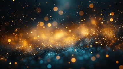 Golden and blue sparkle background texture