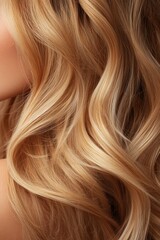 Fototapeta premium A detailed texture of tightly coiled curly locks, featuring reddish-brown hues, characteristic of a feminine hairstyle, showcasing a distinctive hair pattern, with a soft and endearing quality,