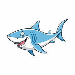 shark cartoon isolated on white