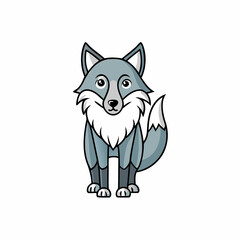 cartoon wolf vector