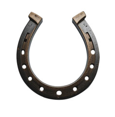 Classic iron horseshoe on a transparent background with copy space