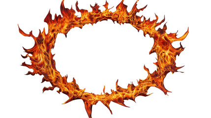 frame of fire isolated on white background