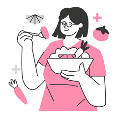 Fototapeta premium Women Health Character Illustration
