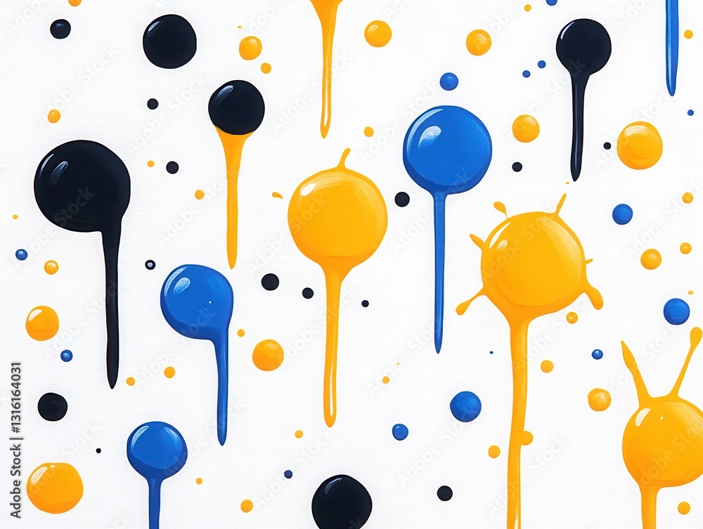 Poster vibrant splashes of paint in various colors creating an artistic backdrop