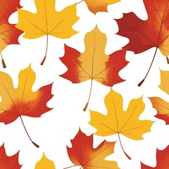 Obraz premium Colorful Autumn Maple Leaves Seamless Pattern