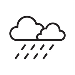 heavy wind rain simple line icon