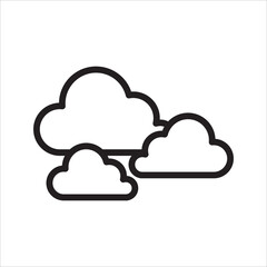 Cloudy weather simple line icon