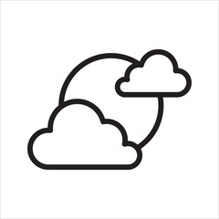cloudy night simple line icon