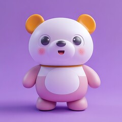 Obraz premium 3d illustration of children's toy bear 