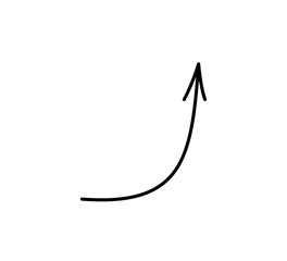 Hand drawn arrows set. Line doodle black arrows. Funny design infographic elements. Zig zag pointer. Vector illustrations isolated on white background.