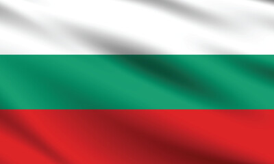 Bulgaria flag official colors and proportion digital vector illustration. Pleated flag.