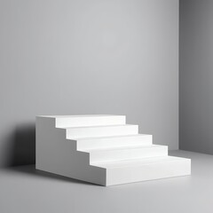 Minimalist White Steps in Modern Room