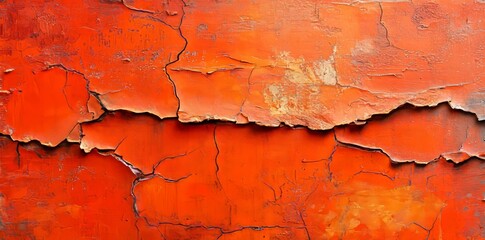Obraz premium The grunge orange background has a textured appearance with visible weathering and stains, making it suitable for design work