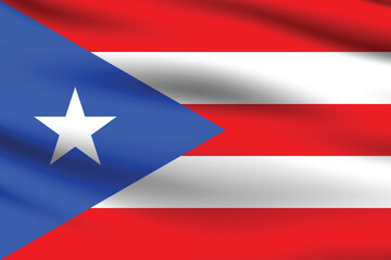 Puerto Rico flag official colors and proportion digital vector illustration. Pleated flag.