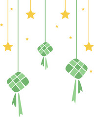 Hanging Ketupat and Stars Decoration