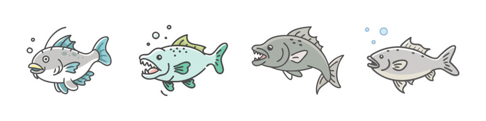wolf fish icon, wolf fish vector illustration-simple illustration of wolf fish , perfect for wolf fish logos and icons
