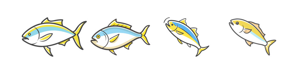 yellowtail icon, yellowtail vector illustration-simple illustration of yellowtail , perfect for yellowtail logos and icons