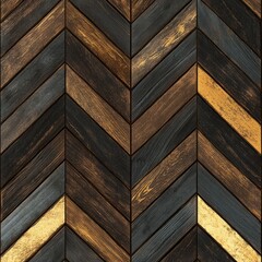 Herringbone dark wood parquet flooring texture.