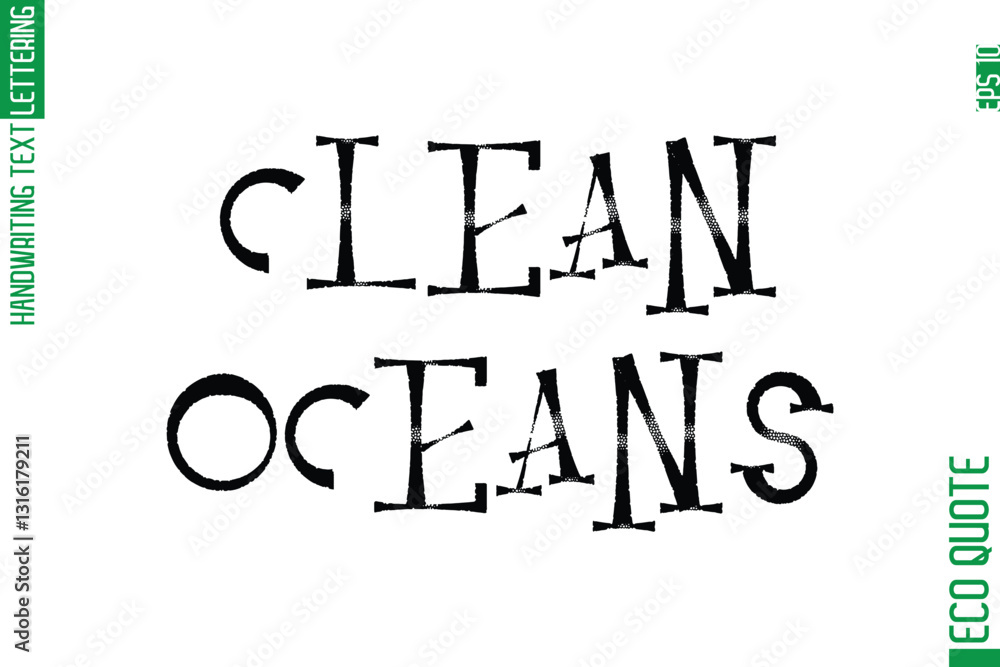 Fototapete clean oceans minimal modern cursive typographic text of eco caption quote