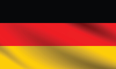 Germany flag official colors and proportion digital vector illustration. Pleated flag.