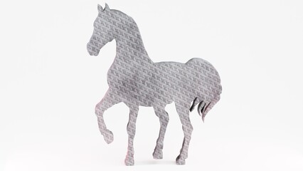 High-quality 3D horse silhouette render, perfect for logos, branding, wall art, laser cutting, CNC, and digital designs. Isolated on white, ideal for creative projects, prints, and engraving.


