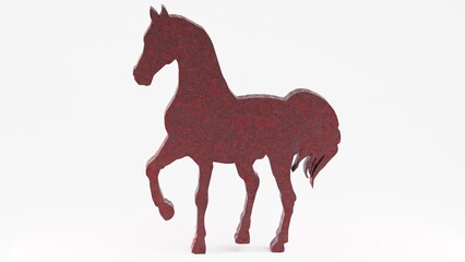 High-quality 3D horse silhouette render, perfect for logos, branding, wall art, laser cutting, CNC, and digital designs. Isolated on white, ideal for creative projects, prints, and engraving.

