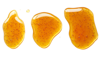 Set honey spill isolated on white top view