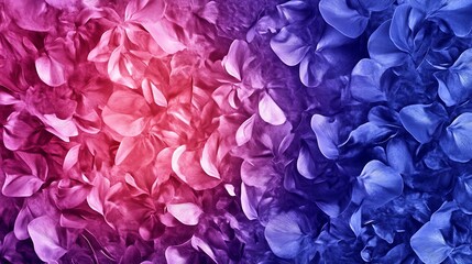 Fototapeta premium Vibrant Pink and Blue Flower Petals: A Close-Up Digital Painting AI Generated