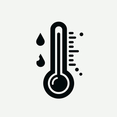 very simple flat and minimalist Thermometer silhouette in black on a white background