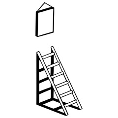 ladder and frame vector illustration © Zen20