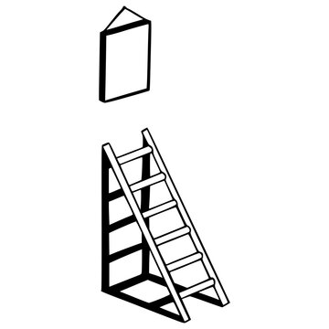 ladder and frame vector illustration
