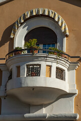 Examples of beautiful liberty style architecture in Ostia Lido during the fascist government, Rome,...