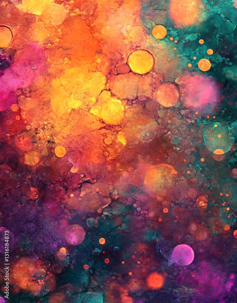 Poster a colorful abstract background features a textured, layered design that echoes the warmth of a vibra