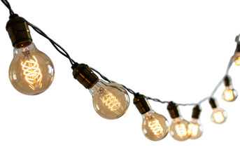 Isolated String Lights Hanging Decorative Illumination