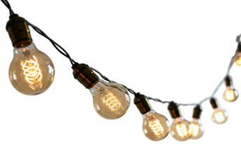 Isolated String Lights Hanging Decorative Illumination