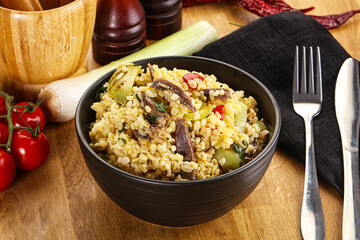 Bulgur with lamb and vegetables
