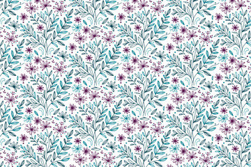 fashionable seamless floral texture with nature inspired abstract flowers and stylish botanical leaves for textile and interior design
