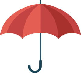 Umbrella Flat Logo Icon | Vector Illustration | Red Color | Modern Design | Isolated on White Background