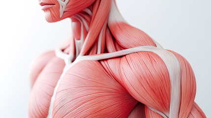 3d render shoulder joint and musclesHuman anatomy muscle shouldermedical education, physiotherapy ads, sports injury prevention, orthopedic marketing, fitness training